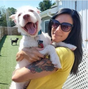 carolyn with smiling dog